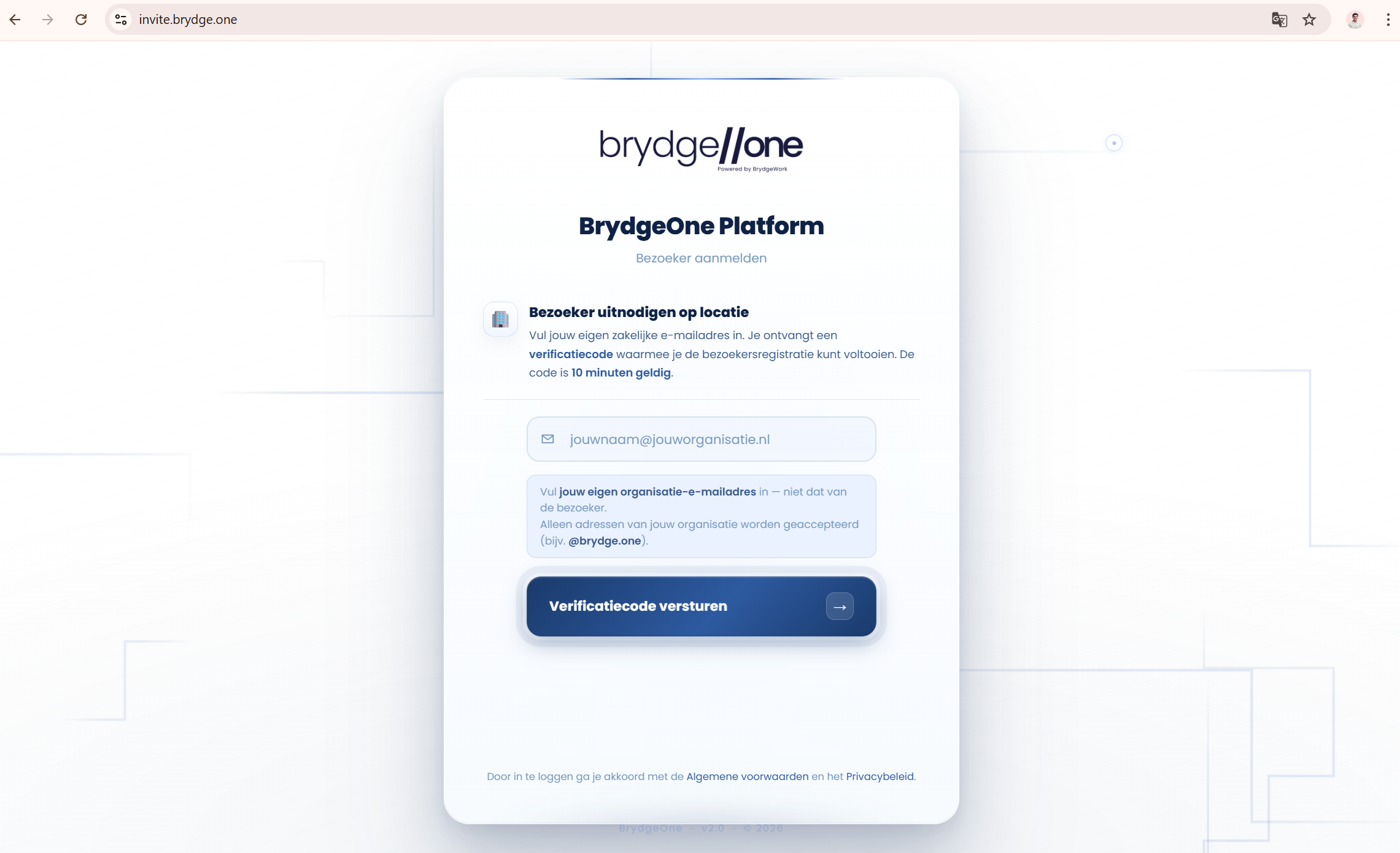BrydgeOne uitnodigingsscherm